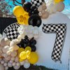 40 Inch Checkered Number Balloon 7 Black and White Race Car Birthday Balloons Baby Hippie Smile Party Shower Boys 7th Birthday Race Car Theme Party Decor Supplies 5 Pcs