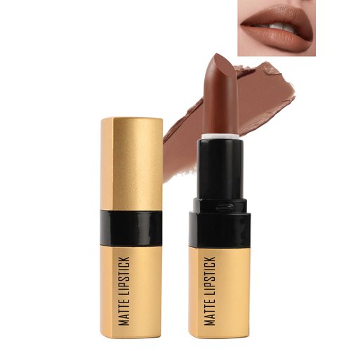 Matte Lipstick,Caramel Brwon Velvet Smooth Lip Tint Stain,Long Lasting Waterproof 24 Hours Lip Gloss Lipcolor,labiales mate 24 horas originales,Non-Stick Not Fade Lipgloss,Lip Makeup Gift for Woman-10