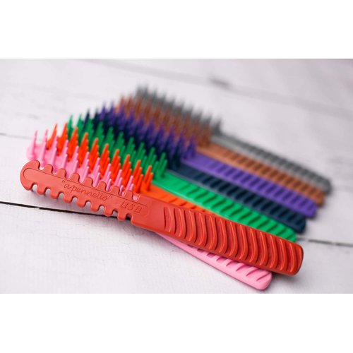 Hair Brush Comb Hybrid For Women Men Girls Boys Thick Curly Fine Short Long Hair Beards Toddler Kids Dog Grooming Tool Blow Drying Wet Dry 3/4 Inch Professional Use Detangler (Rich Red)
