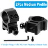 LONSEL 1'' Scope Rings, 2Pcs High Profile & 2Pcs Medium Profile 1 Inch Scope Mount Rings for Picatinny Rail - Pack of 4