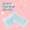 Nail Drill Bits Set - Diamond Efile Nail Bit for Acrylic Nails,Cuticle Clean File Bits Remove Gel Nail Bits Nail Drill Bits 3/32 Inch (20Pcs Russian Cuticle Drill Bit Set)