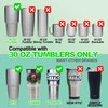 2 Replacement Lids for Stainless Steel Tumbler Travel Cup - Fits OF Inner diameter 3.7 to 3.74 INCH Yeti Rambler and others (Transparent) (30 OZ)