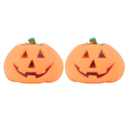 POPETPOP 2pcs Dog Halloween Pumpkin Toy - Puppy Toys for Small Dogs - Rubber Squeaky Dog Toys, Do...