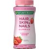 Nature's Bounty Optimal Solutions Hair, Skin & Nails Vitamin Gummies with Biotin, 2500 mcg, Strawberry, 80 Count