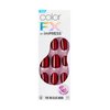 KISS imPRESS No Glue Mani Press-On Nails, Color FX, 'Hidden Gem', Red, Short Size, Oval Shape, Includes 30 Nails, Prep Pad, Instructions Sheet, 1 Manicure Stick, 1 Mini File