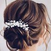 Latious Flower Bride Wedding Hair Comb Silver Opal Bridal Hair Piece Prom Hair Accessories for Women and Girls