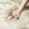 Ashler HOME DECO Ultra Soft Faux Fox Fur Rug White Brown Fluffy Area Rug, Carpets Fluffy Rug Chair Couch Cover for Bedroom Floor Sofa Living Room 2 x 2.8 ft