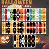 TailaiMei 10 Sheets Halloween Nail Wraps Stickers Nail Polish Strips Self-Adhesive Full Wraps with 2 pcs Nail Files for DIY Nail Art Decals (Horror Style)