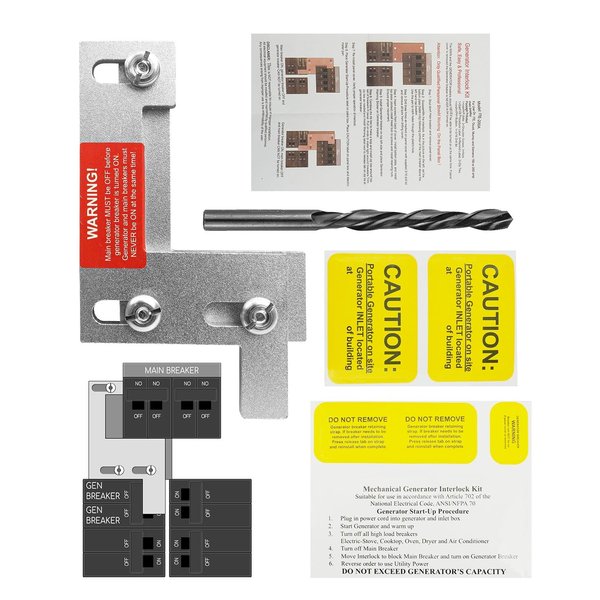 QAGGUM Generator Interlock Kit Compatible with ITE Siemens Gould and Murray 150 or 200Amp Panel, Interlock Breaker Kit 1 1/4 Inch Spacing Between Main Circuit Breaker and Generator Circuit Breaker