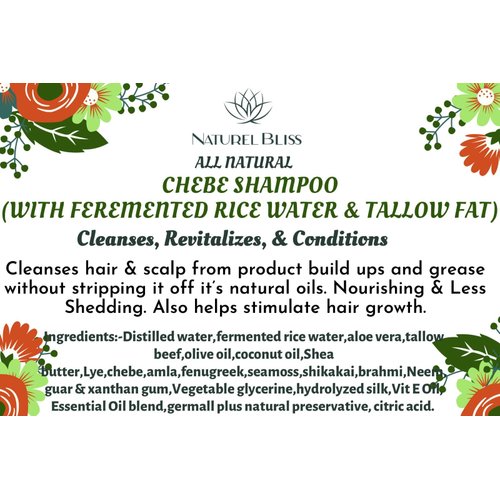 Chebe Fermented Rice Water & Tallow Shampoo and Conditioner Pack...Hair Growth Kit| Strengthens|Moisturizing|Restorative.. 8 oz (Shampoo and Conditioner)