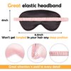 Whaline 2 Pcs Silk Sleep Eye Cover with Ear Plugs and Elastic Strap, Soft and Smooth Eye Cover for Men & Women Night Sleeping, Travel, Nap (Pink & Black)