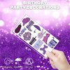 89 PCS Funny Purple Temporary Tattoos Sticker Dark Purple Birthday Party Supplies Decorations Favors Celebration Gifts Boys Girls Baby Shower Adult Cute Tattoo School Prizes Reward Themed