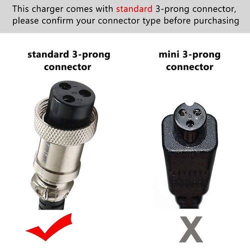 24V 1.5A 36W Electric Scooter E100 E200 E300 Battery Charger Standard 3-Prong Inline for Razor E100 E200 E300 E125 E150 E500 E175 PR200,MX350 E225S E325S, Pocket Mod, Sports Mod, and Dirt Quad