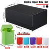 Yexiya 7 Pcs Deck Card Boxes for Trading Cards, 1 Leather Deck Storage Box with 6 Plastic Trading Card Storage Box for Playing Cards(Black, Gray)
