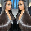 SUNKASA 13x6 HD Lace Front Wigs Human Hair 20 Inch Straight Frontal Wigs Human Hair Wigs Glueless Wigs Human Hair Pre Plucked with Baby Hair Natural Black 180 Density