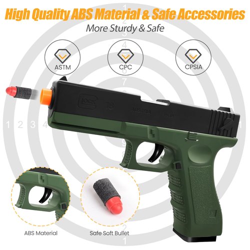 Zanktony Soft Bullet Toy Gun - Blaster with Shell Ejecting - Sturdy Toy Gun Gift Box for Christmas Birthday Present for Boys Girls Adults Age 3+