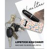 KLLRO RUO Chapstick Holder Keychain Fashion Lipstick Sleeve Lip Balm Portable Pocket Lip Gloss Tube Holder Clip-on Makeup Travel Accessories - Cute Flower