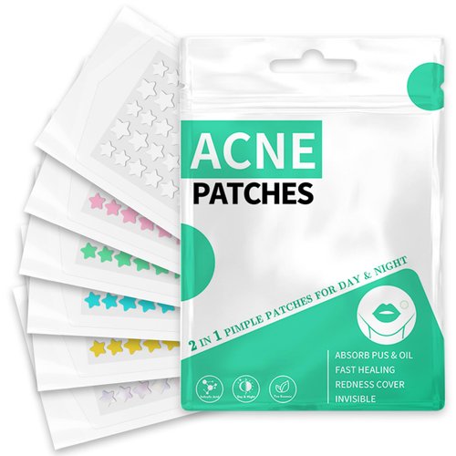 Star Pimple Patches, 240 Counts Acne Patch Hydrocolloid Acne Patches with Tea Tree Oil, Blemish Zit Patches for Face, 3 Sizes Acne Dots Pimple Patches 6 Colors Pink Yellow Blue Pimple Patches for Face