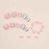 24 Pcs White French Press on Toe Nails Short Square Fake Toeails Pink Fake Toe Nail Press Ons with Silver Glitter Diamond Design Toe Nail Tips Acrylic Toenails Kit for Women Manicure