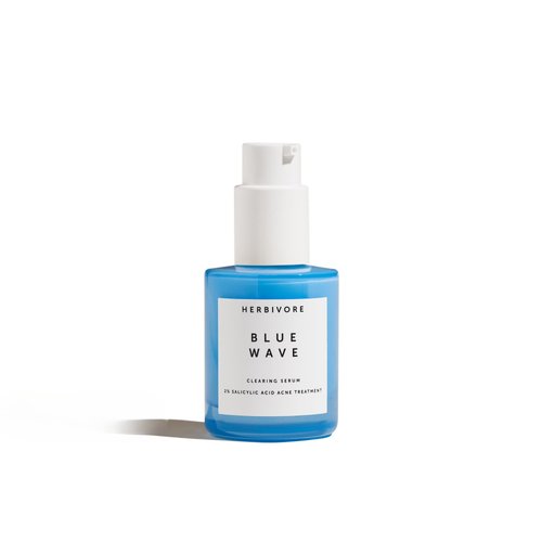 HERBIVORE Blue Wave Clearing Serum Acne Treatment – 2% Salicylic Acid + Blue Tansy + Willow Bark, Plant-based, Vegan, Cruelty-free, 30mL /1 oz