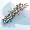 Teyglen Women Dainty Simple Rhinestones Bridal Hair Comb and Accessories, Shiny Side Hair Combs for Bride and Girls (Colorful)