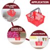 Kisangel Mini Shopping Basket 20Pcs Dollhouse Grocery Basket with Handles Plastic Picnic Basket for Pretend Play Toys, Red