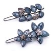 LINXUXIE Elegant Hair Clips for Women and Girls Fashion Sparkly Glitter Rhinestones Hair Barrettes Flower Hairpin Hair Accessoires (Flower&Leaves 2PCS)