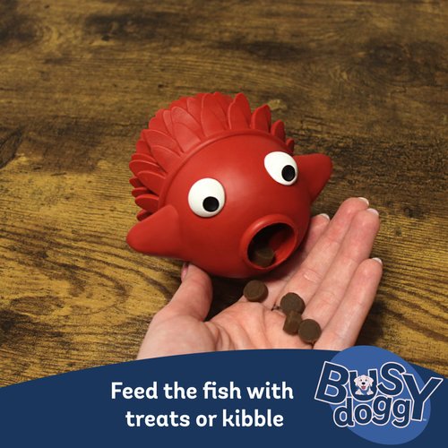 Busy Doggy Whoa Fish, Treat Dispenser Toy, Interactive Dog Toy