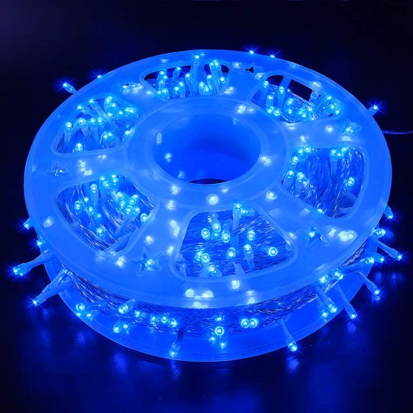 MYGOTO LED String Lights, 165FT 500LED 30V Plug in Waterproof String Lights with 8 Modes for Indoor and Outdoor Party Wedding Home Patio Lawn Garden Supplies (Blue)