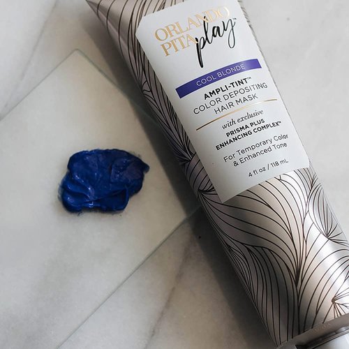 ORLANDO PITA PLAY Ampli-Tint Color Deposit Hair Mask, Temporary Hair Color Treatment that Revives Hair Color, Adds Shine, & Prevents Fading, Cool Blonde, 4 Fl Oz.