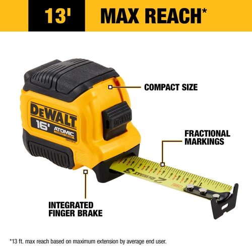DEWALT Atomic Compact Series 16' Tape Measure
