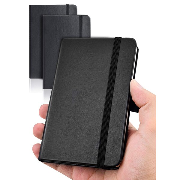 AISBUGUR Pocket Notebook, Small Notebook, 2-Pack Total 320 Pages,3.7" x 5.7" Pocket Notebook (2 Pack, Black1)