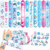48 Ice Skating 24PCS Ice Skating Temporary Tattoos Sticker 24PCS Slap Bracelets Perfect for Themed Birthday Party Favors Baby Showers or Classroom Rewards Ideal Decor and Gifts for Girls and Boys