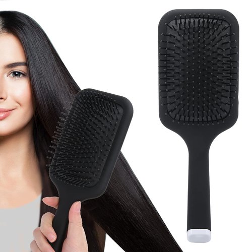 Hair Brush, NSXAYIWE Anti Static Massage Brush for Curly Hair, Wet or Dry Hair Brush Detangling Hair Brush, Paddle Hairbrush for Women Men Kids (Black)