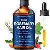 Mint Rosemary Hair Oil 4 fl oz - Hair Treatment Oil - Argan, Castor, Tea Tree - Hair Growth Oil for Damaged Hair, Curly Hair, Frizzy Hair, Dry Scalp - Men and Women - Nexon Botanics