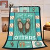 Otter Blanket Soft Cozy Otter Gifts for Otter Lovers Throw Blanket Super Fuzzy Fluffy Warm Otter Lightweight Fleece Flannel Gifts Blankets for Kids Adults 50"X40"