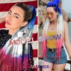 BASEMMAHER Colored Braiding Hair Extensions for Women Girls Red White Blue Ombre Jumbo Braids Crochet Synthetic Fiber Hair Pre Stretched High Temperature Heat Resistant Braiding Hair 24 Inch