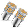 Melphan-Auto 1156 Bulb Reverse Light, Led 1141 1003 7506 BA15S Bulbs, 12V-24V 54SMD Used for Truck Car Backup Reverse Lights, Tail Parking Lights,Camper Trailer RV Interior Light, 2pcs Amber