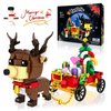 Utbttor Santa's Christmas Reindeer Building Block Kit, Cart Building Sets Christmas Playset Building Toy Ornaments Ideal Gift for Kids Boys Girls 6-12 Years Old (478 PCS)