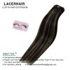 Lacer Human Hair Clip in Extensions Balayage Natural Black to Chestnut Brown Highlight Clip in Extensions Real Human Hair for Women 16 Inch 120g 7Pcs Natural Human Hair