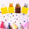 Animal Squishes Toys with Cheese Cup Squirrel Cup Fidget Toys for Adults Anxiety Birthday Party Favors Squishies Cute Mice Squeeze Toys for Kids Cheese 4PCS