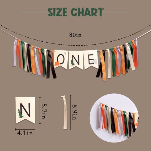 MUWEOL Happy Camper High Chair Banner - One Happy Camper Highchair Banner,Camping Decoration,One Happy Camper Kids First Birthday Party Banner