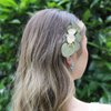 FIDDY898 Wedding Bridal Comb Camellia Hair Comb Ranunculus Green leaf Floral Clip Headpiece Head-comb