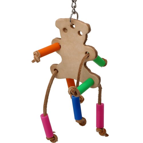 Bonka Bird Toys 988 Teddy Bear Leather Bird Toy Parrot Cage Toys Cages Budgie Cockatiel Conure