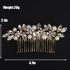 BERYUAN Crystal Flowers Rhinestone Hair Comb Pearls Rhinestone Bridal Headpiece Gold Rhinestone Crystal Hair Comb for Wedding Wedding Bridal Pearls Rhinestone Side Comb for Women Girls