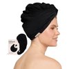 Kitsch Microfiber Hair Towel Wrap for Women - Anti-Frizz Quick Dry Towel, Super Absorbent Microfiber Towel for Hair, Hair Drying Towel Wrap, Hair Towels, Hair Turban Towel for Wet Curly Hair - Black