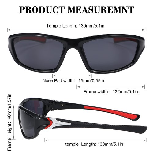 TOODOO 4 Pairs Men Polarized Sunglasses with UV Protection Driving Glasses Sports for Sport Outdoor Activities (Classic Colors)