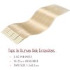 SURNEL Tape in Hair Extensions Human Hair Silky Soft Remy Tape in Hair Extensions Color #60 Platinum Blonde Tape in Hair 18 inch 20pcs 50g(#60-18)