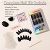 GLAMERMAID Press on Nails Medium Almond, Matte Black Velvet Glue on Gel Nails, 24Pcs Short Stiletto Acrylic False Nails Kits Reusable UV Finish Full Cover Stick on Nails for Women Girls Gifts
