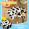 Chengu 100 Pieces Cow Print Napkins 2 Layers Cow Print Party Supplies Farm Animal Party Napkins for Animal Themed Birthday Party Western Party, 5 x 5 Inches